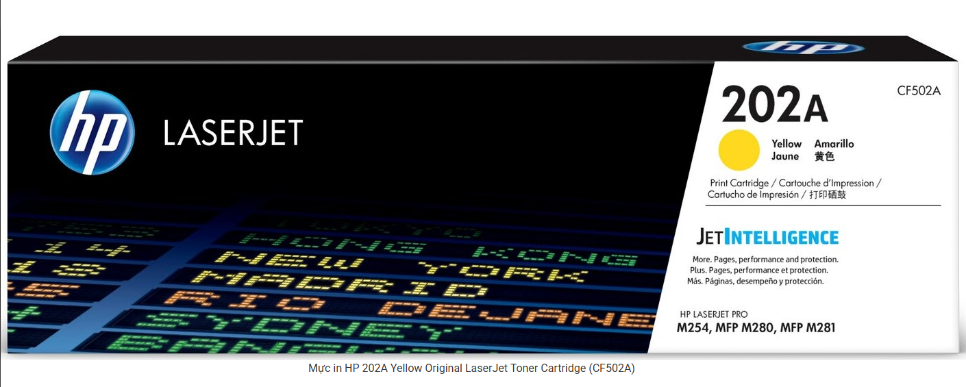 Mực in HP 202A Yellow Original LaserJet Toner Cartridge (CF502A) - Hàng chính hãng
