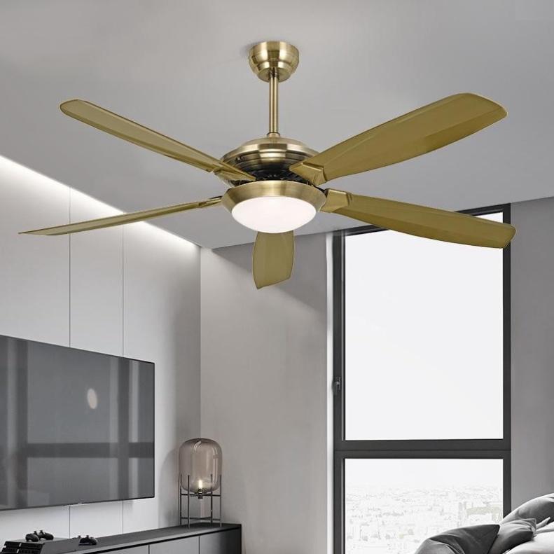 Quạt Trần Đèn 5 Cánh Nhựa 666-1AB ,Quạt Trần Điều Khiển Từ Xa, Động Cơ AC