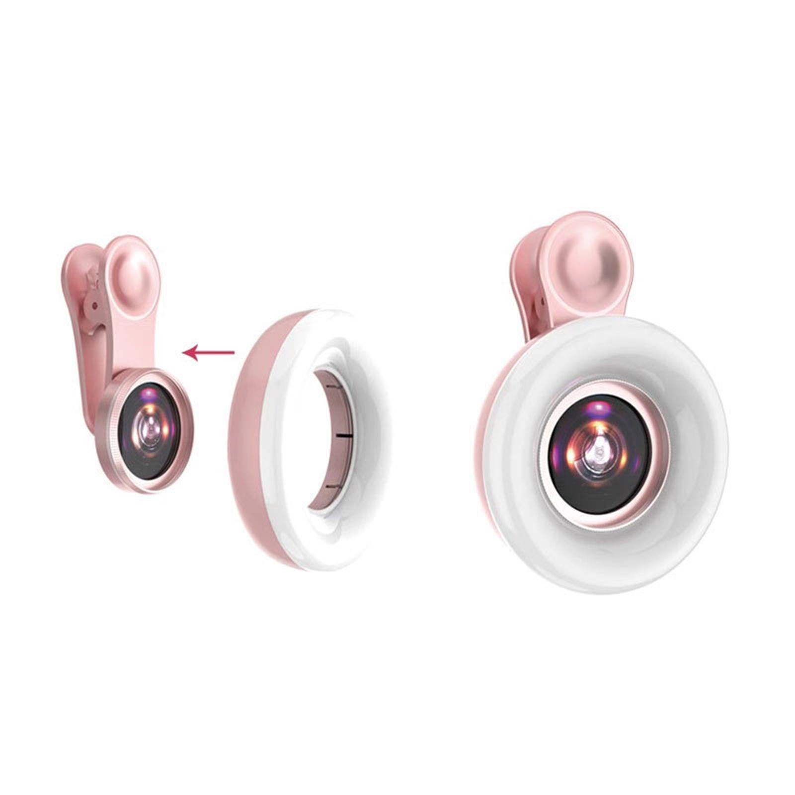 Universal Mobile Phone Fill Light 15x Lens Wide for Android Pink