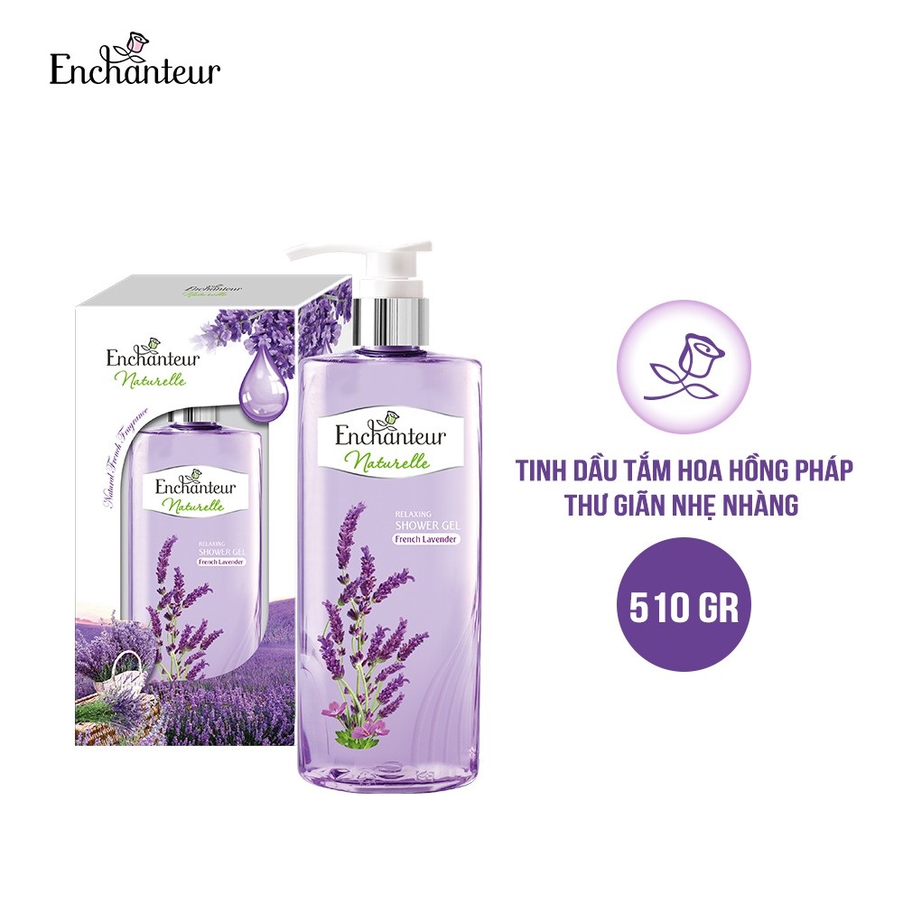 [HQ] Tinh dầu tắm Enchanteur Naturelle Lavender thư giãn nhẹ nhàng 510gr