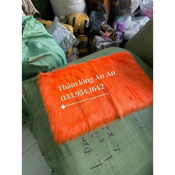 THẢM LÔNG TRẢI BÀN TRANG ĐIỂM - THẢM DECOR MÀU CAM LÔNG DÀI