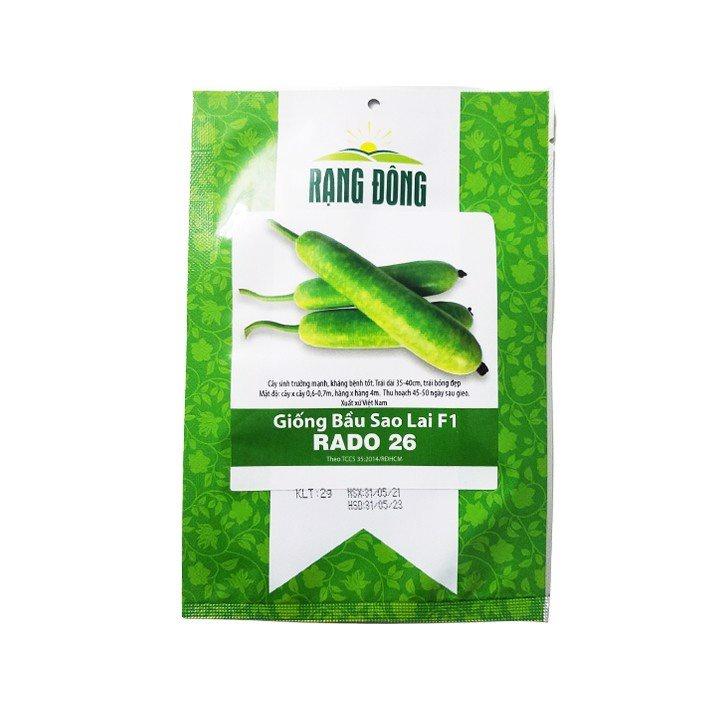 Hạt Giống Bầu Sao Lai F1 Rado 26 Rạng Đông (gói 10 hạt) , Sinh trưởng Mạnh, Kháng Bệnh Tốt, Thu sau 40_45 ngày Gieo