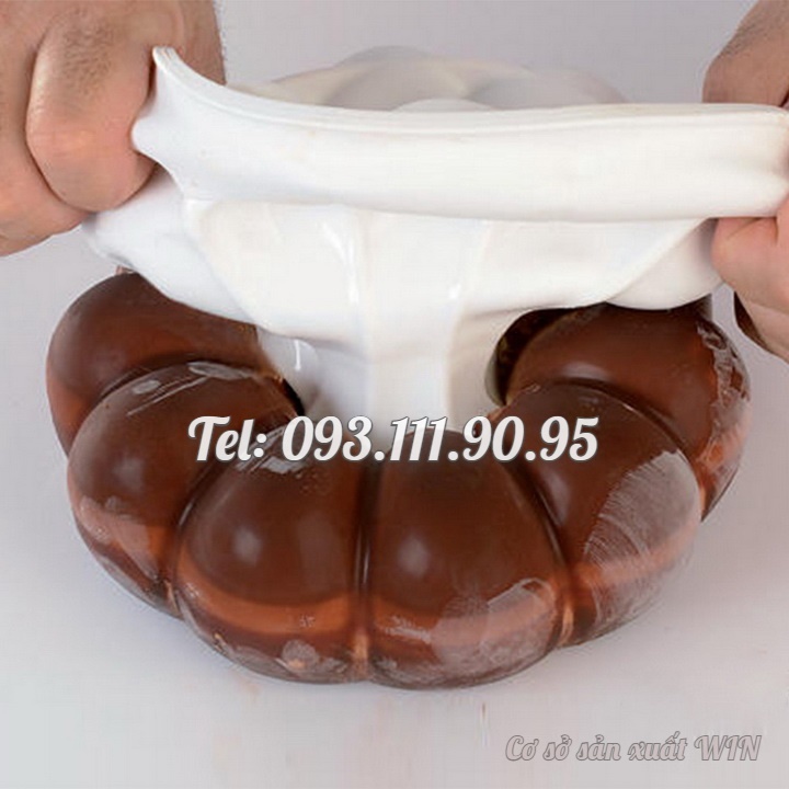 Khuôn silicon làm đế bánh, rau câu tròn hình bí ngô - Loại 21 cm - Mã số 1167