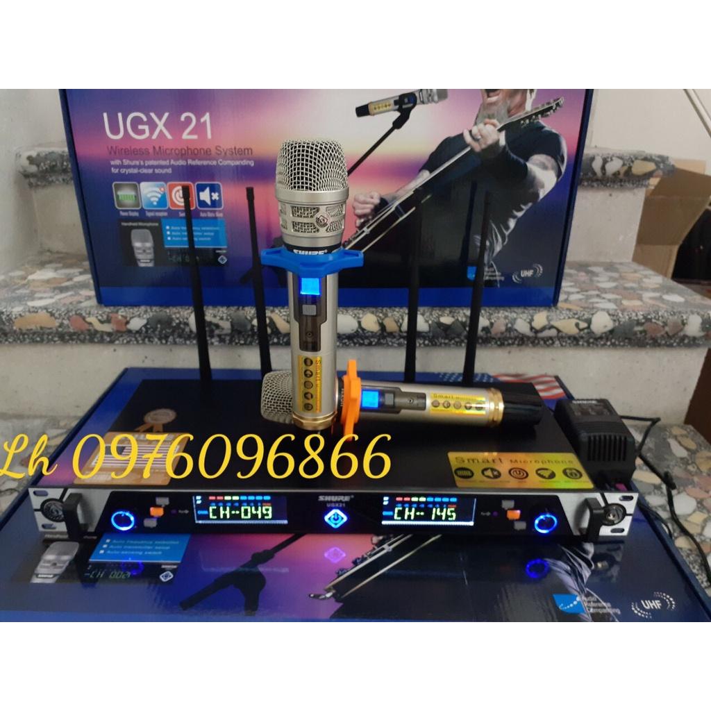 Micro Không Dây Shure UGX 21 Hàng Chuẩn Loại 1- Micro Không Dây Shure 21 Loại 1- Combo Mic Hát Karao