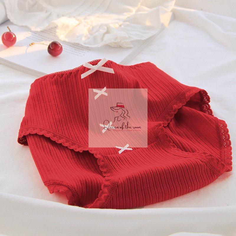 Quần lót nữ cotton kháng khuẩn màu đỏ size M