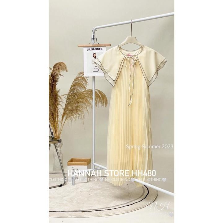 ĐẦM DỰ TIỆC, ĐẦM ĐI CHƠI, ĐẦM BABYDOLL DẬP LY CỔ ĐẮP DÁNG XÒE CỰC SANG CHẢNH - Gold