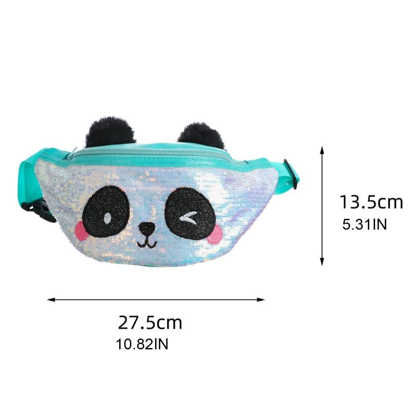 2020 Mới Thời Trang Hình Gấu Trúc Dễ Thương Nữ Eo Túi Bé Gái Kim Sa Lấp Lánh Hông Nữ Dây Da Túi Du Lịch Điện Thoại Ngực Túi Giáng Sinh quà Tặng