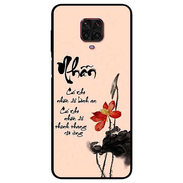 Ốp lưng dành cho Xiaomi Redmi Note 9s - Note 9 Pro - Note 9 Pro Max mẫu Thư Pháp Nhẫn Nền Hồng