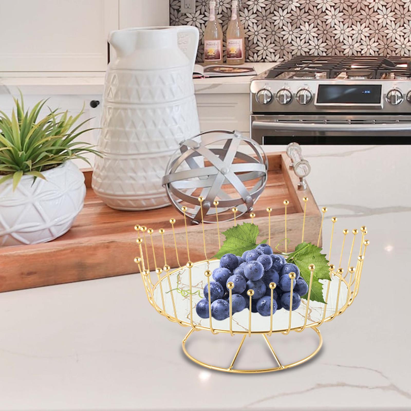 Fruit Storage Basket Metal Wire Fruit Bowl Fruit and Vegetables Holder ,Table Centerpiece Countertop Fruit Holder for Holiday