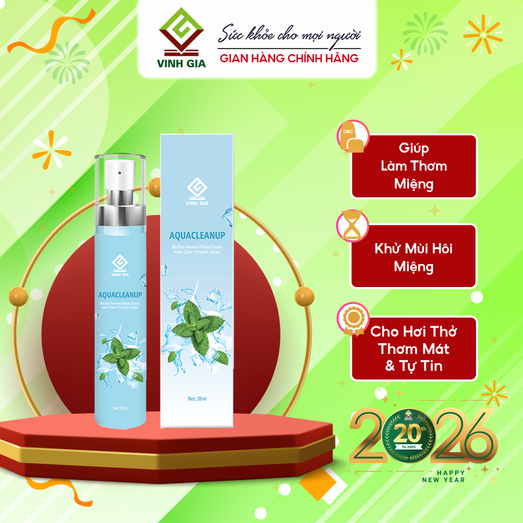 AquaCleanUp – Giúp Làm Thơm Miệng, Khử Mùi Hôi Miệng – Lọ 20ml