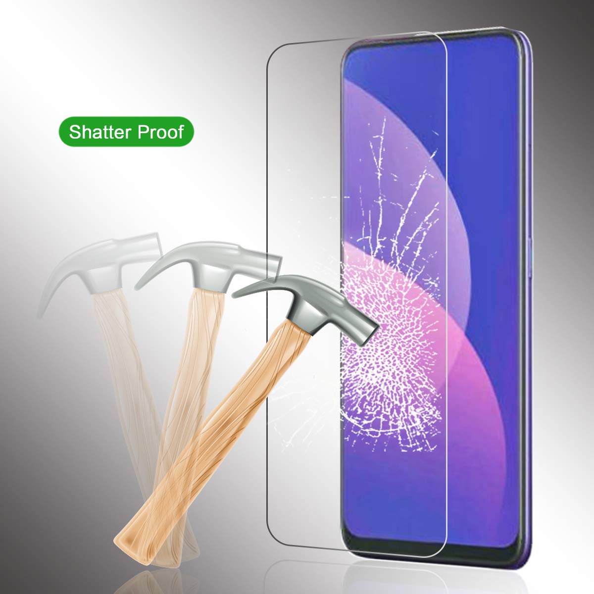 Miếng dán kính cường lực cho Oppo F11 Pro (độ cứng 9H, mỏng 0.3mm, hạn chế bám vân tay) - Hàng nhập khẩu