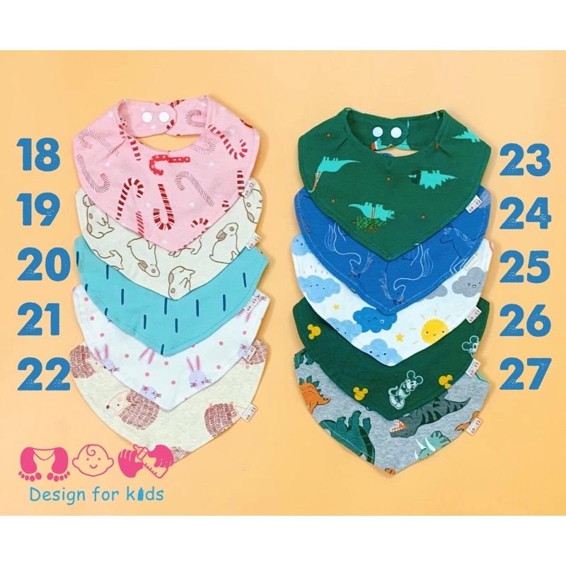 Yếm đeo cổ vải cotton xuất dư 2 lớp cho bé 0-5 tuổi