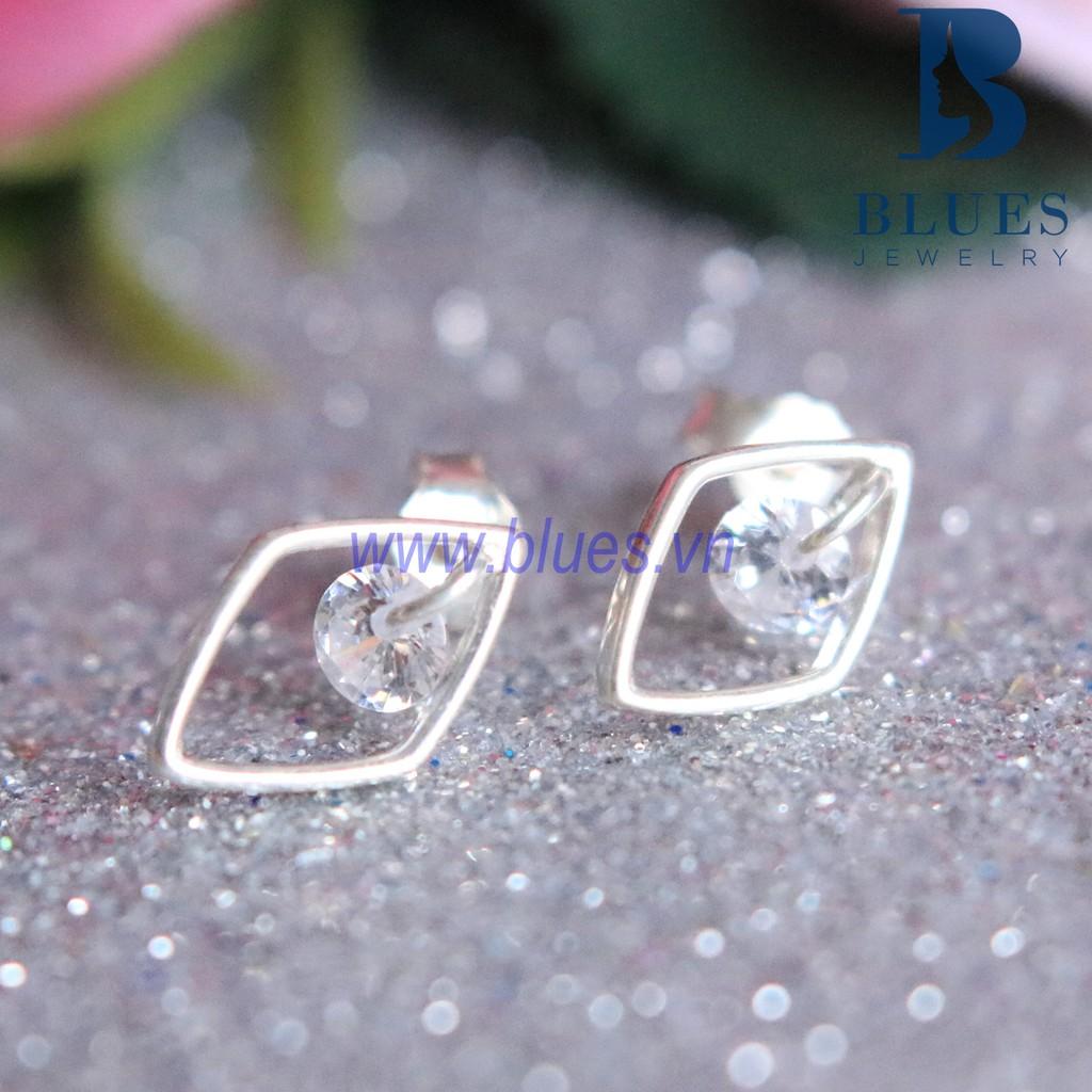 Bông Tai Bạc Nữ Rhombus Diamond S1