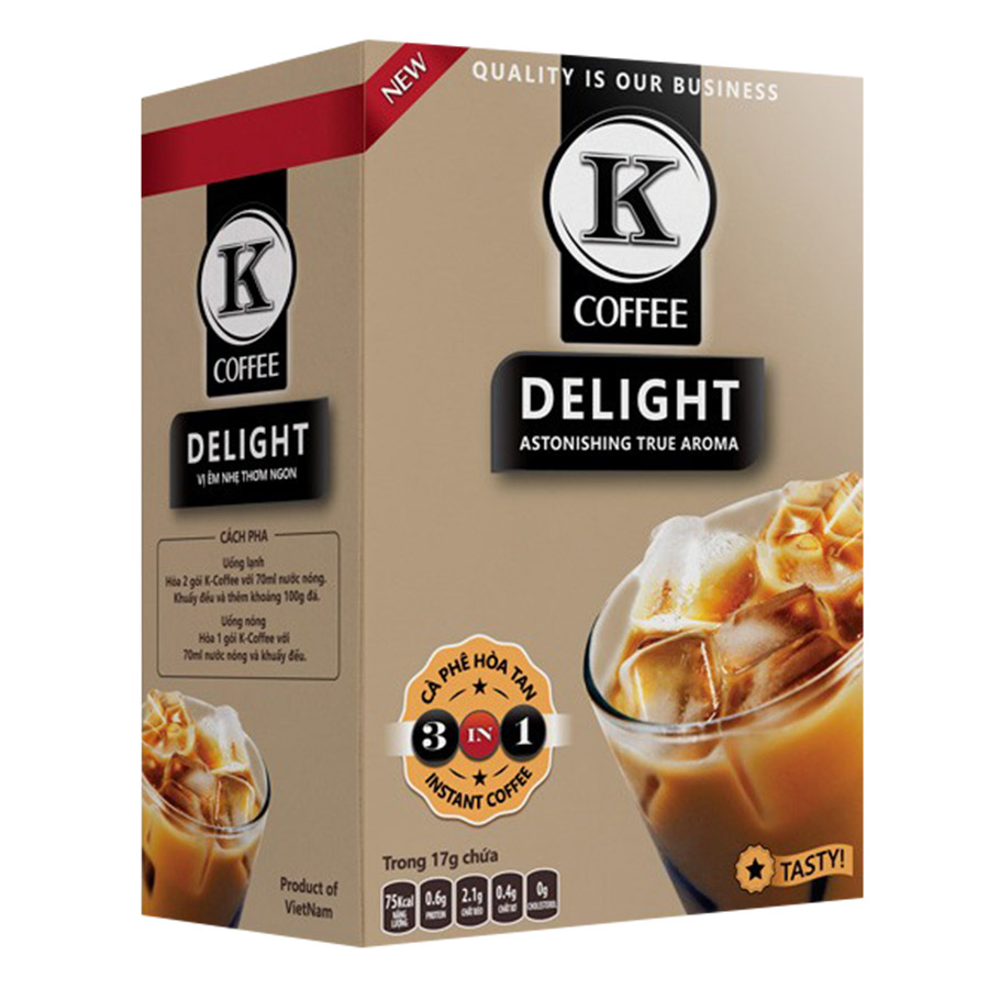 Cà Phê Hòa Tan K-Coffee Delight 3in1 (255g / Hộp)