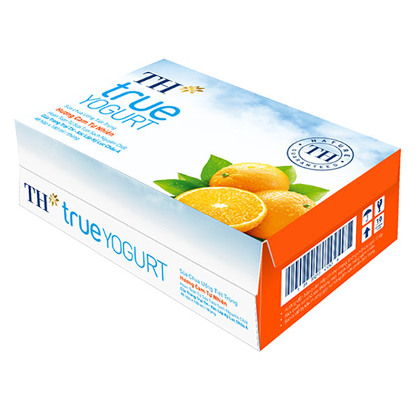 Thùng Sữa Chua Uống Tiệt Trùng Hương Cam Tự Nhiên TH True Yogurt (180ml x 48 Hộp)