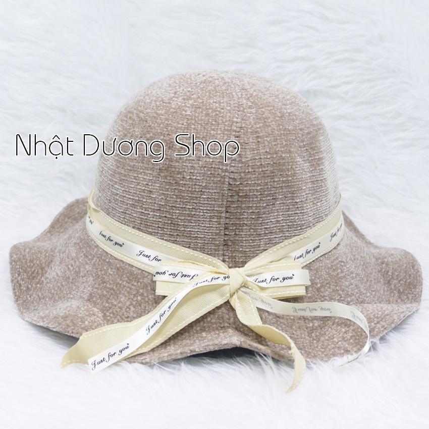 Nón tai bèo Just For You hàng Quảng Châu vành có độ gợn sóng, phía trong có 2 dây rút và vành rộng 8cm