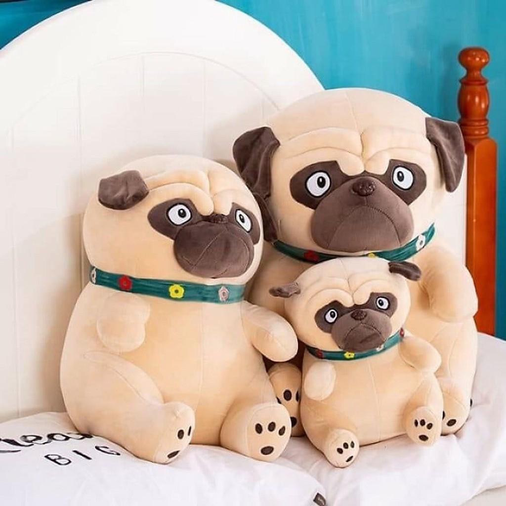 Gấu Bông Chó Mặt Nhăn Ngồi, Chó Pull Dog Bông,Chó Mặt Xệ size 65cm/55cm/35cm