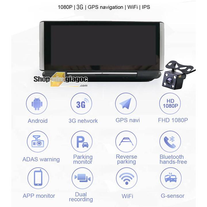 Camera Hành trình Android H88 7 inch HD 3G Phát Wifi, Dẫn Đường, Quản Lý Xe Từ Xa