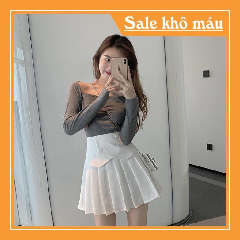Chân váy xếp ly 4 khuy