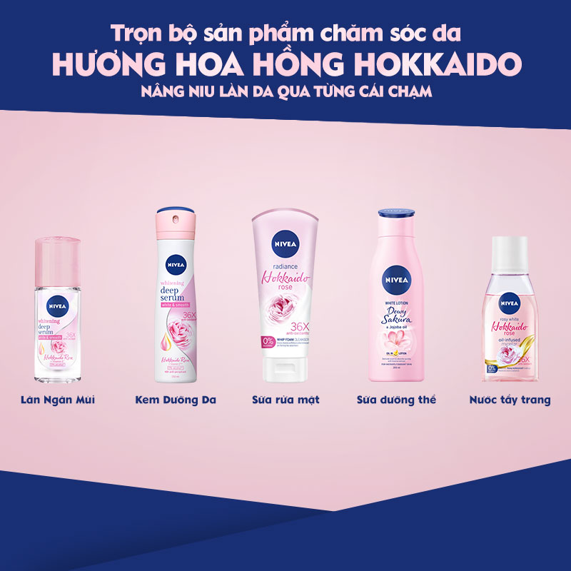 Nước Tẩy Trang NIVEA Hokkaido Rose Làm Sạch Trang Điểm Hiệu Quả (125 ml) - 84998