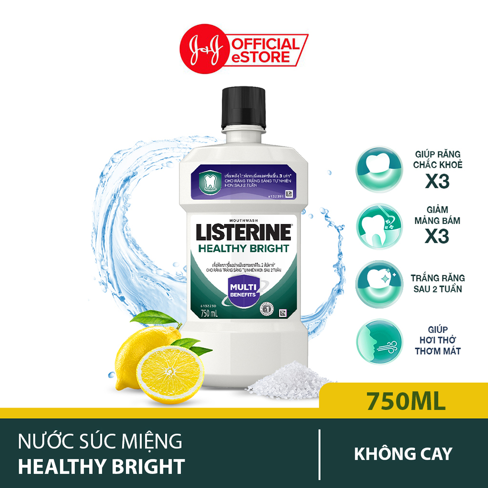 Nước Súc Miệng Làm Trắng Răng Listerine Healthy Bright (750ml) - 8850007813385