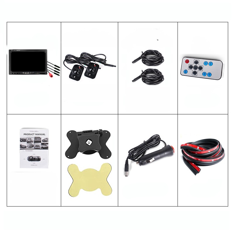 Combo 2 Camera Cập Lề Trái Phải + Màn Hình 7 Inch 1024×600