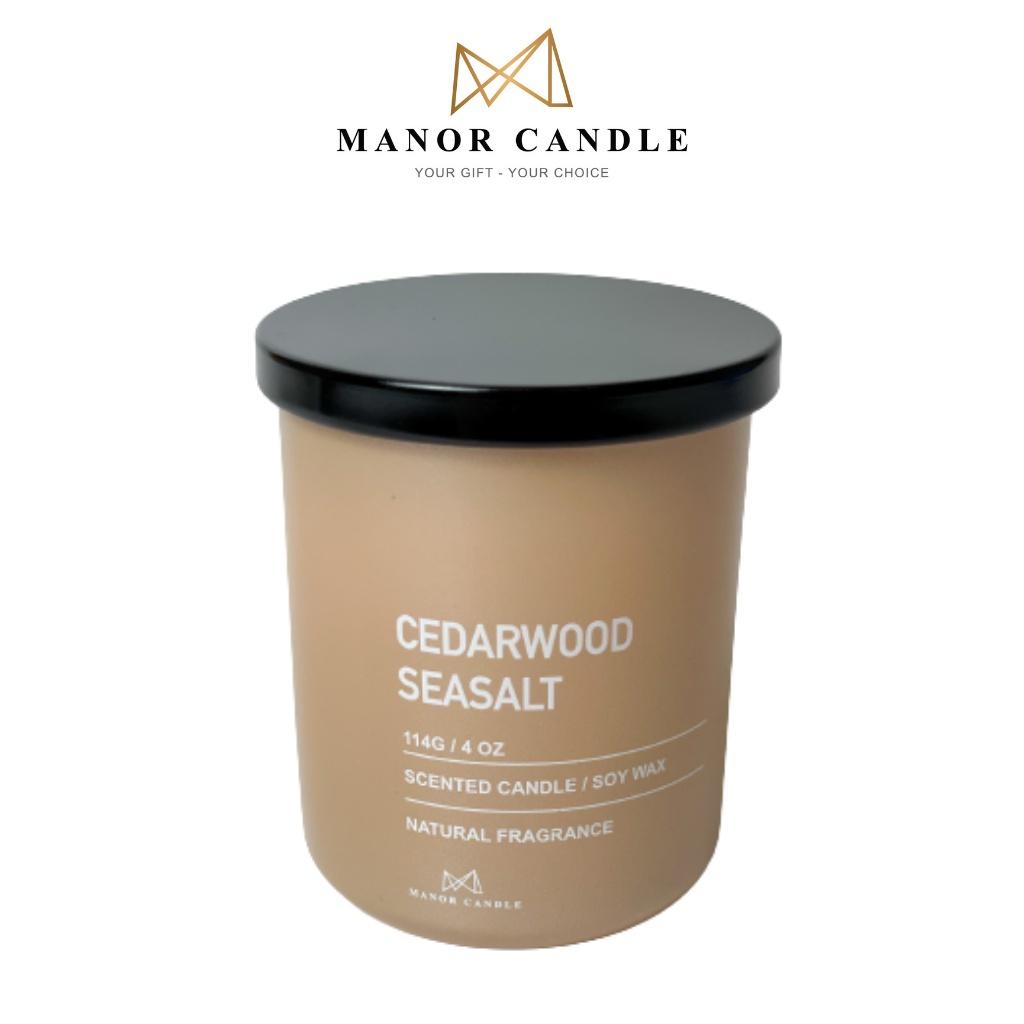 Nến thơm Cedarwood Seasalt - Manor Candle, size 4 oz 114g