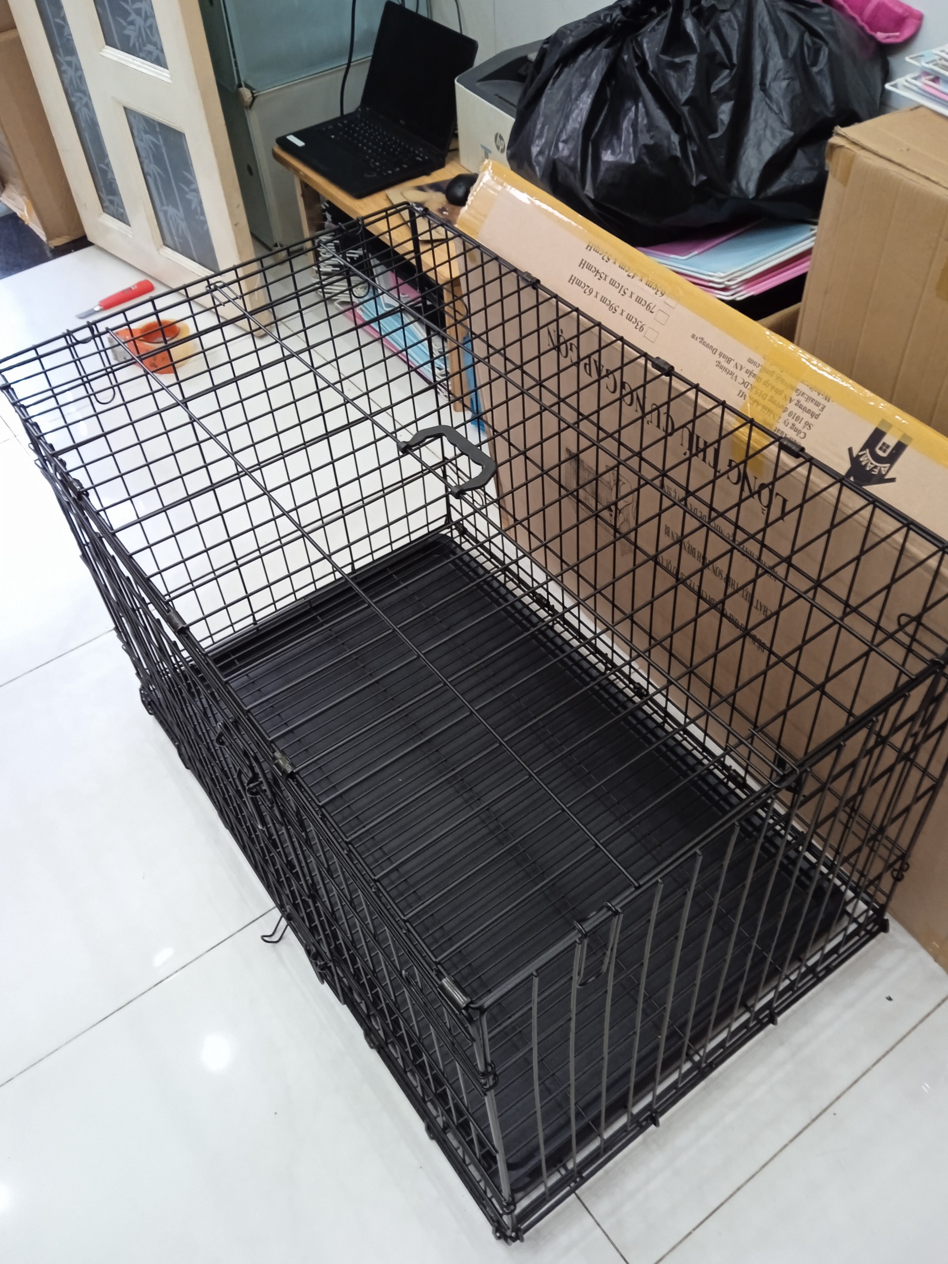 CHUỒNG CHÓ SIZE LỚN NAN SIÊU DÀY 90X60X65CM GẤP GỌN TIỆN LỢI DÀNH CHO PET LỚN