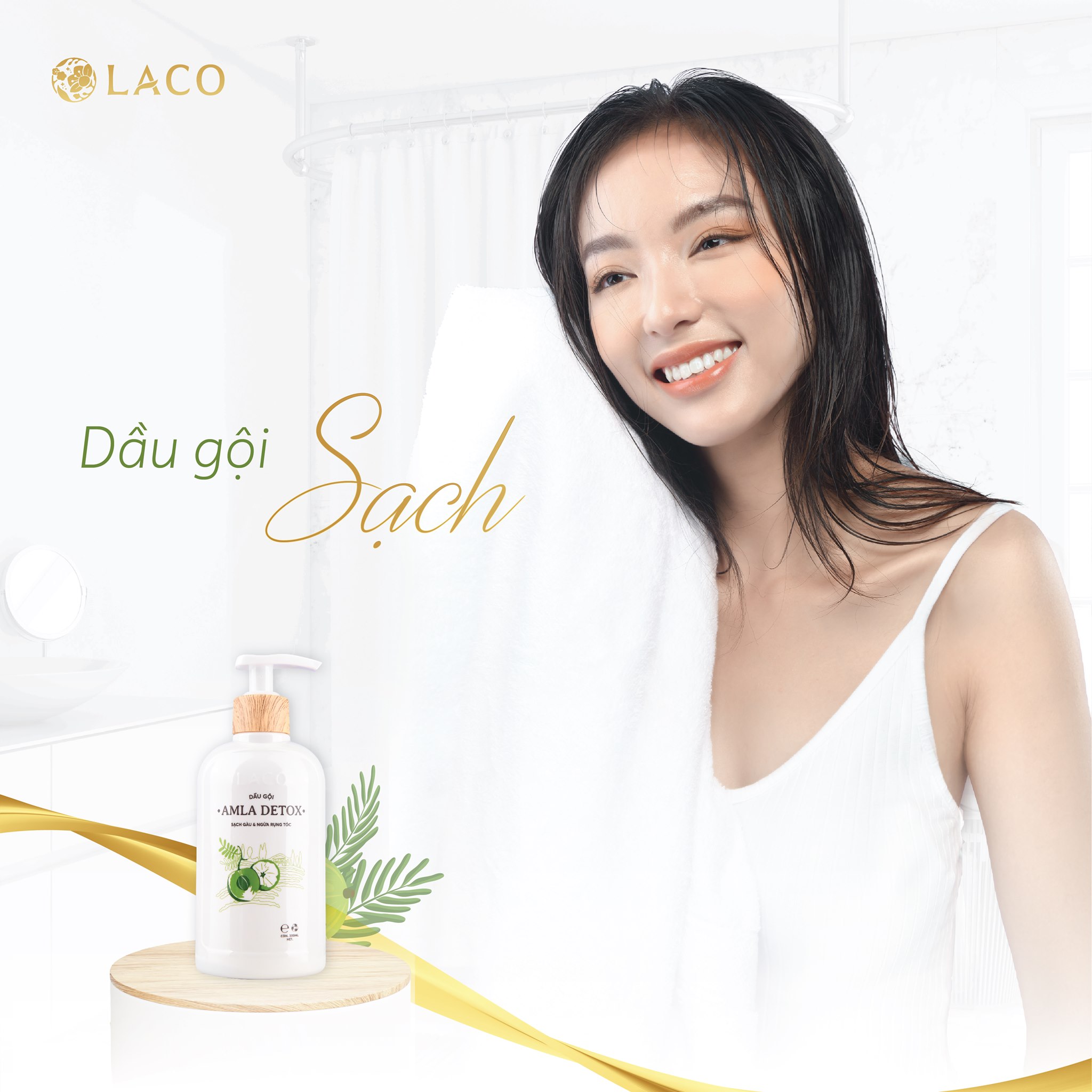 Dầu Gội Amla Detox Laco - Sạch Gàu &amp; Ngừa Rụng Tóc, Hiệu Quả Gấp 5 Lần