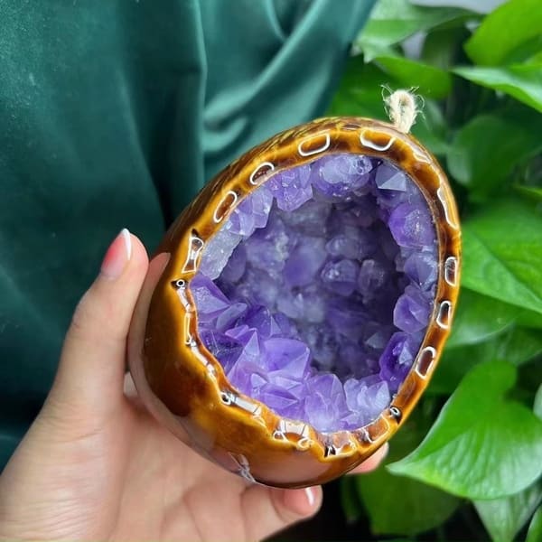 Đèn Ngủ Tinh Thể Thạch Anh Tím Giúp Ngủ Ngon, Thư Giãn, Trang Trí Nhà Cửa