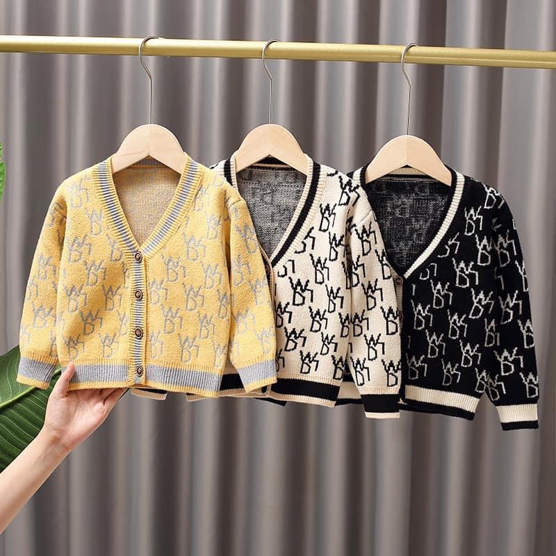 Áo khoác cadigan hoạ tiết cho bé gái hàng cao cấp dày dằn