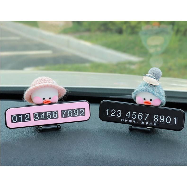 Thẻ Đỗ Xe Hơi Tạm Thời Hình Vịt Hoạt Hình Sáng Tạo