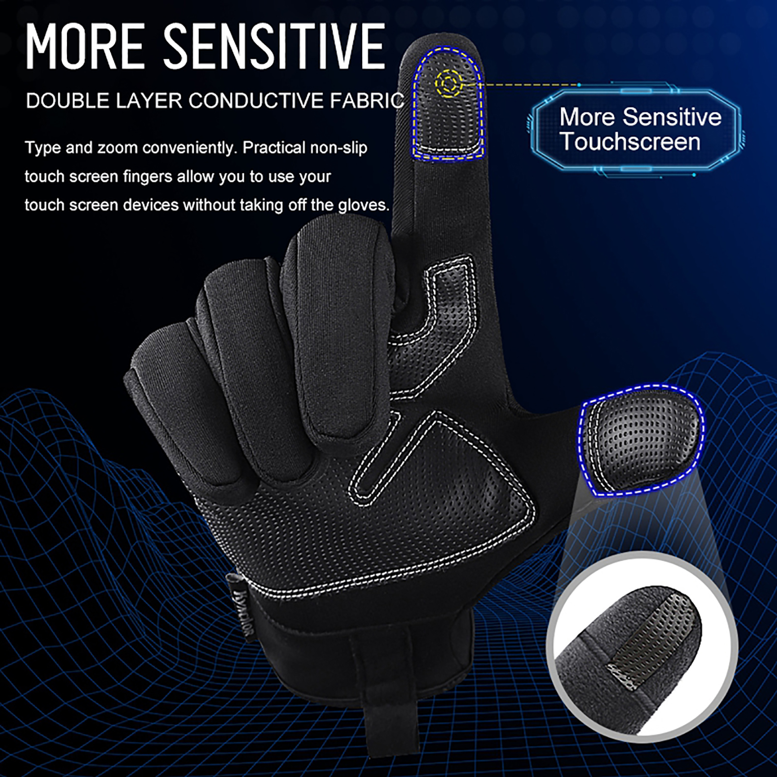 Găng tay đi xe đạp cho nam nữ không thấm nước, chống trượt có lớp lót lông cừu cho mùa đông ấm áp