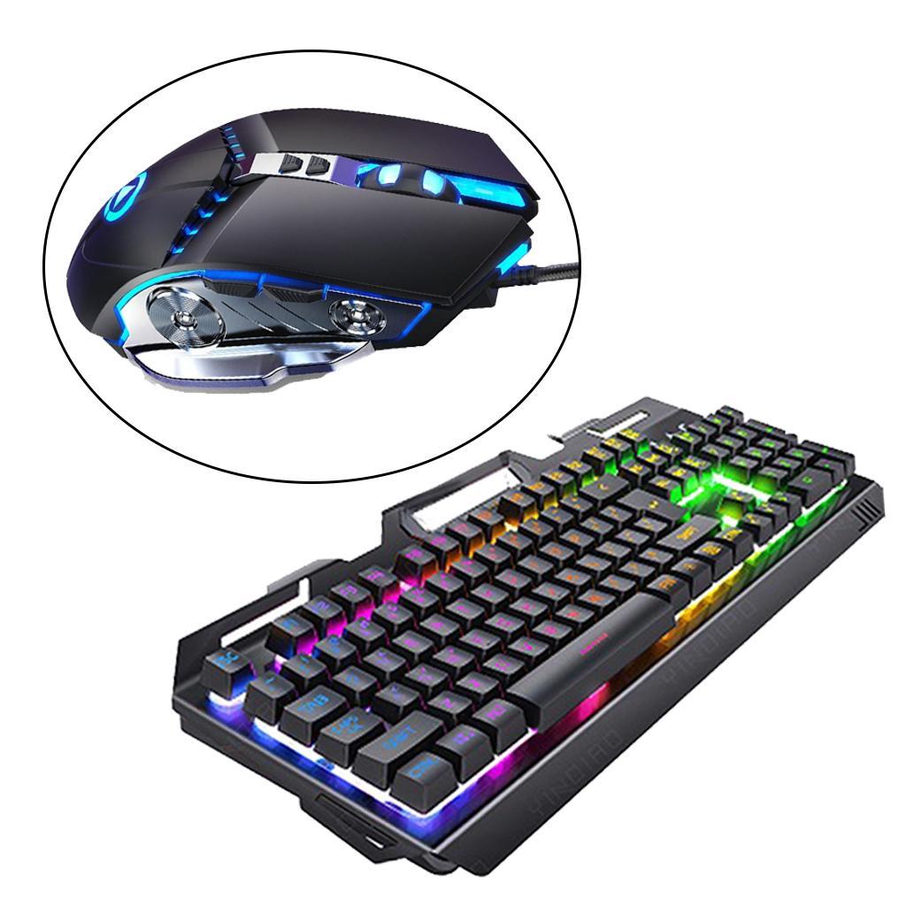 Wired Gaming Keyboard and Mouse 3200 DPI for Windows PC Gamers Set A