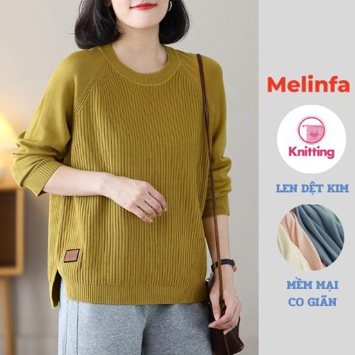Áo len nữ cổ tròn suông dáng thụng chất len mềm mịn kiểu dáng basic thanh lịch mã VAA0488