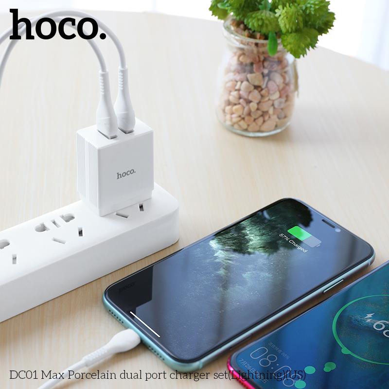 Bộ Củ  Sạc DC01 Max Cáp sạc  Lightning 2,4A - hàng chính hãng