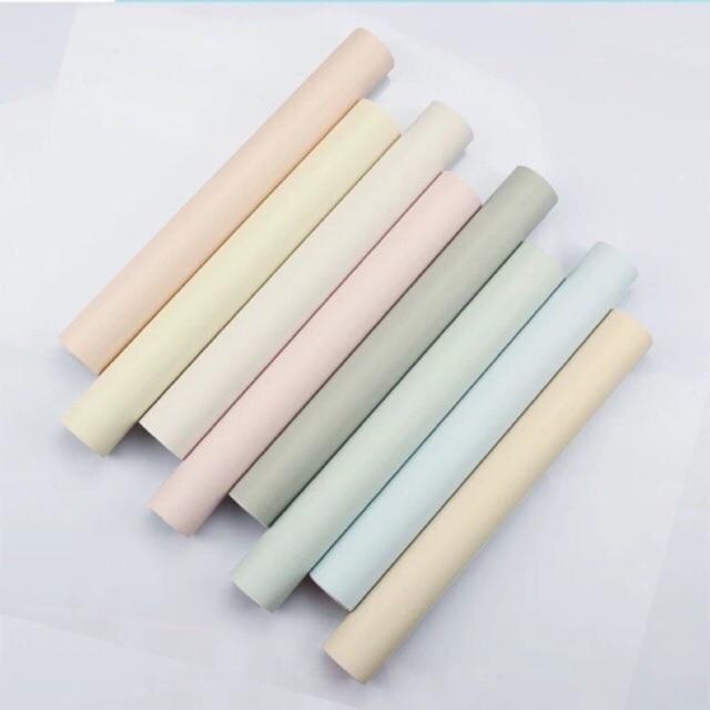 10m Giấy dán tường cuộn màu pastel màu be dễ thương màu đơn sắc nhạt tự dính keo sẵn