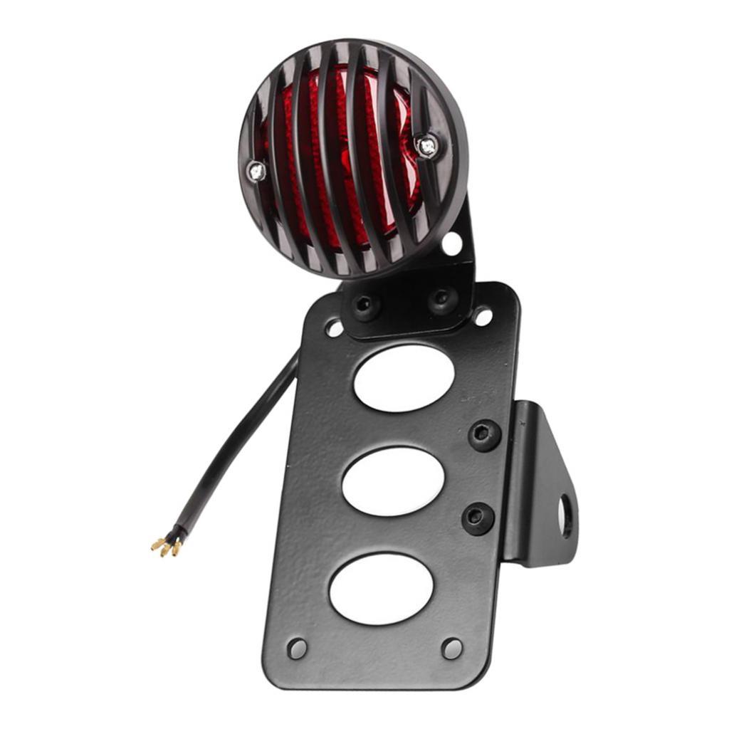 Motorcycle LED Brake Tail Light License Plate Lamp W/ Bracket For Chopper