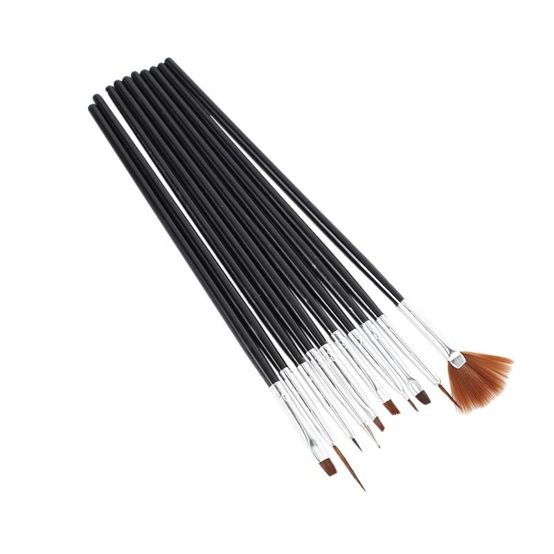 7x Acrylic UV Gel  Brush Set Gel Brush Brush  Art Design Pen black