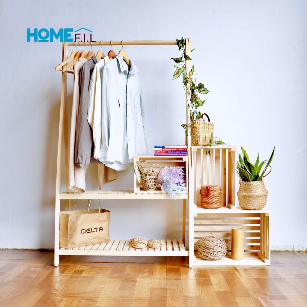 Giá Treo Quần Áo Chữ A Bằng Gỗ Thông Hanger 2F Size M Natural - Nội Thất Kiểu Hàn