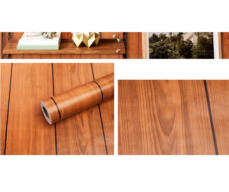 Combo 10 mét giấy dán tường, decal dán tường trang trí nhà cửa VÁN SỌC NÂU khổ 45cm