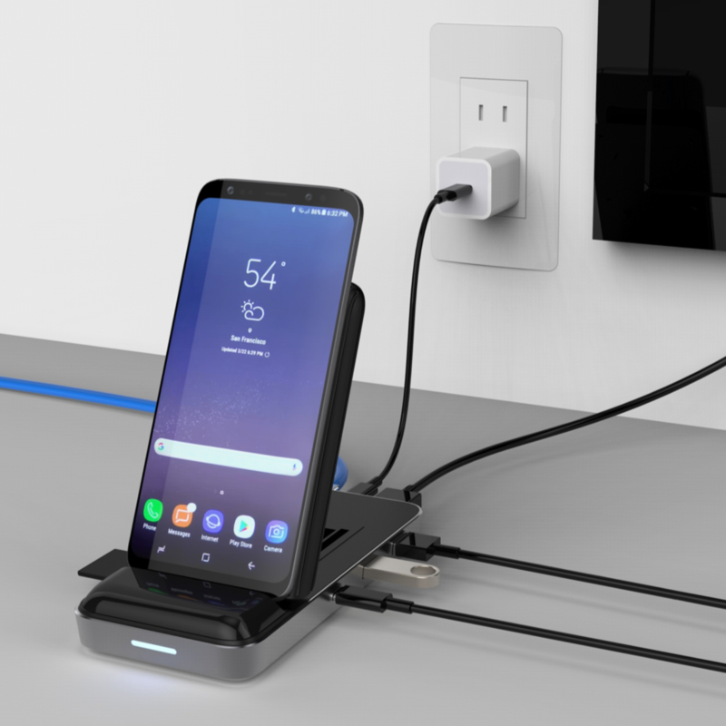 Đế Sạc Kiêm Cổng Chuyển HyperDrive 7.5W Wireless Charger USB-C Hub (HD258B) - Hàng Chính Hãng