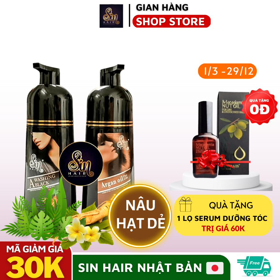 Dầu Gội Nhuộm Tóc Sin Hair Chính Hãng Nhật Bản [ 500ml - Chính Hãng