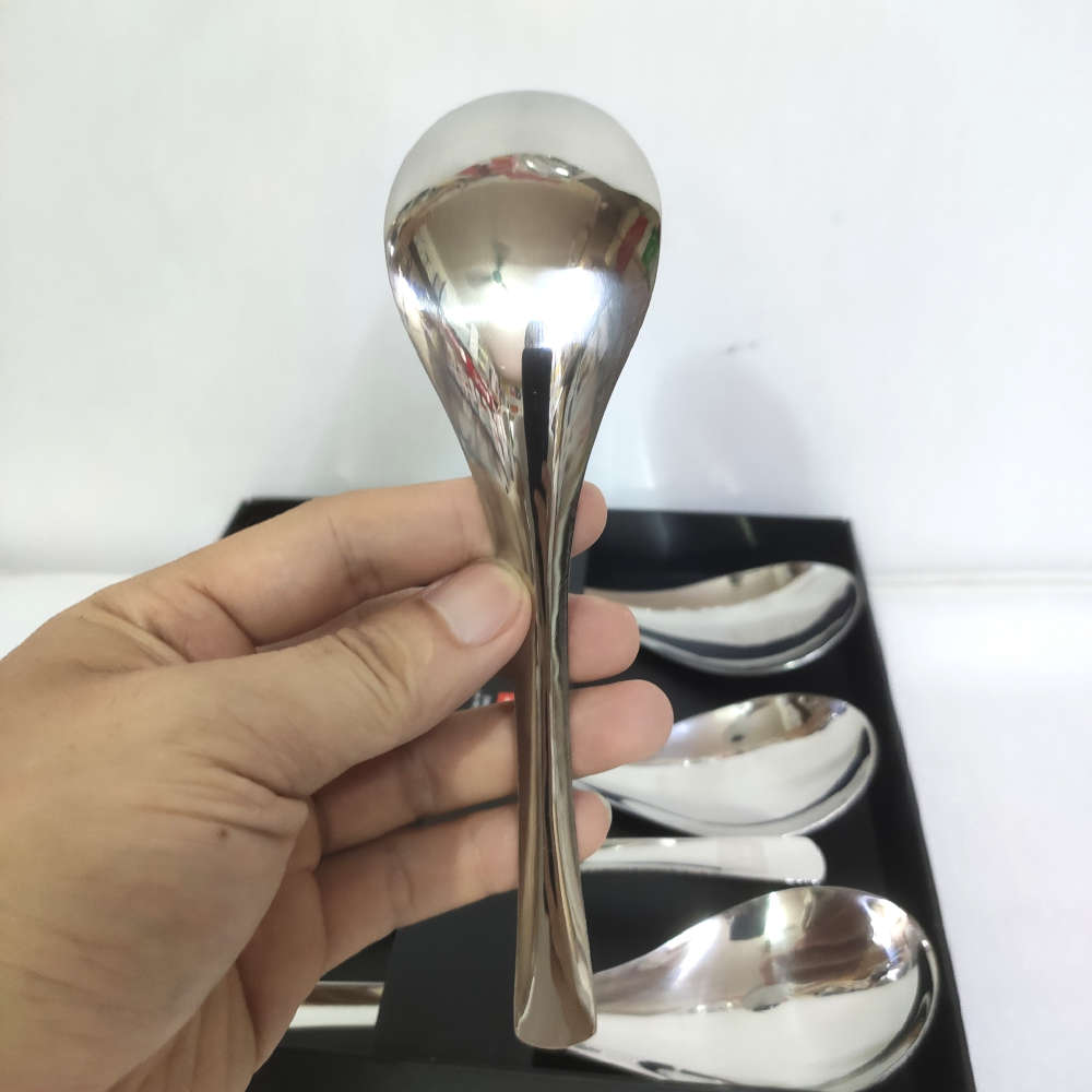 Hộp 5 chiếc thìa phở bằng inox 304 cao cấp chống han gỉ cho gia đình, nhà hàng sang trọng, chất liệu dày đẹp - Muỗng ăn, xúc cho trẻ em, người lớn đa năng