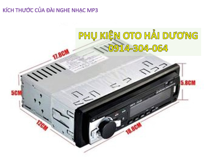 Đầu nghe nhạc MP3 Bluetooth cho ô tô tả DC12-24V 1068BT