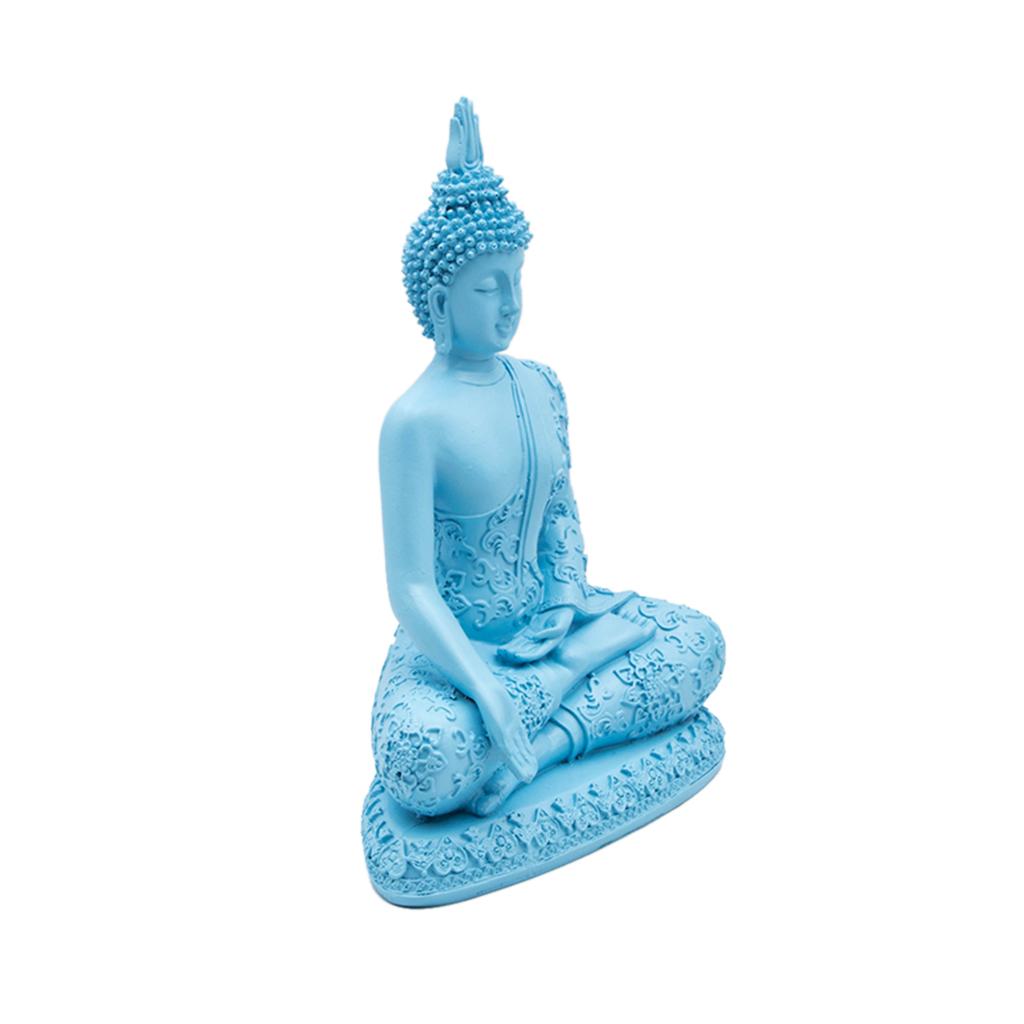 Cottage Resin Meditation Buddha Statue Marble Sculpture Handmade Decoration