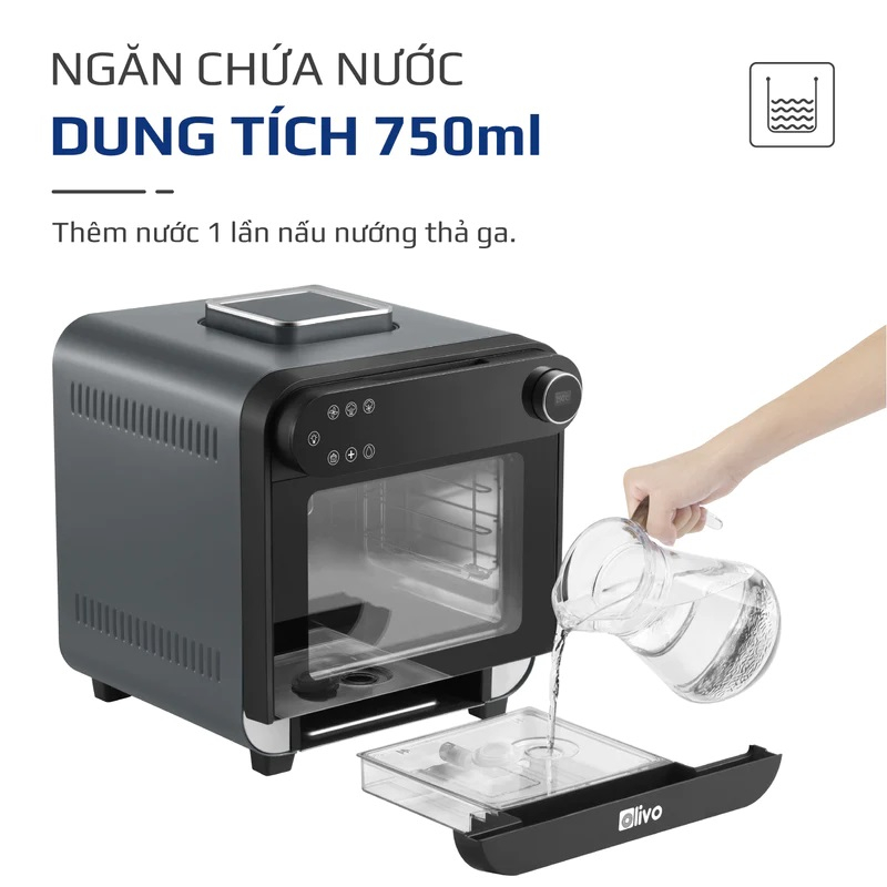 Nồi Chiên Hơi Nước OLIVO SF15, 37 Chương Trình Cài Sẵn, Dung Tích 15L, Công Suất 2620W, Hàng Chính Hãng