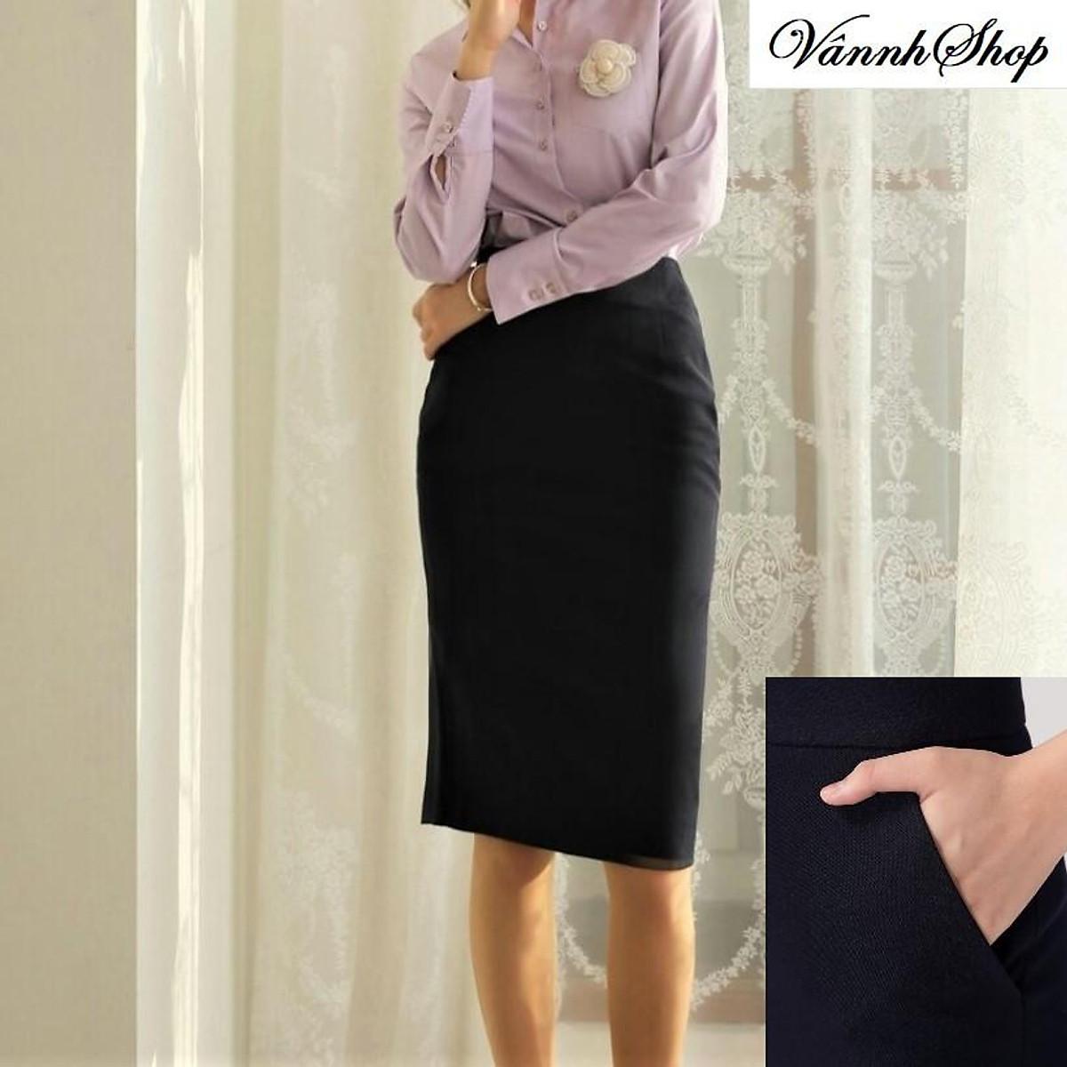 Chân váy bút chì lưng cao LARI- Váy công sở cao cấp có túi form chuẩn dáng đẹp, phong cách Hàn Quốc cổ điển, sang trọng