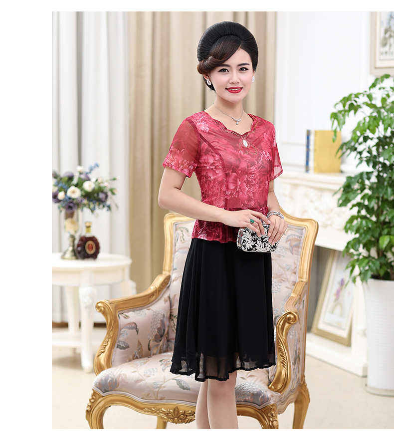 Đầm voan trung niên cao cấp - Váy công sở trung niên - Đầm trung niên dự tiệc - Váy cho mẹ tên dài chất voan, váy xòe 2 lớp tôn dáng phù hợp dự tiệc / đi làm / đi chơi