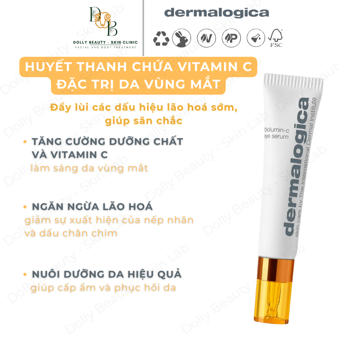 Huyết thanh mắt chống lão hoá BIOLUMIN-C EYE SERUM của Dermalogica - 15ml